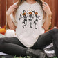 Dancing Pumpkin Head Skeletons Graphic T-Shirt