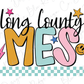 a colorful and playful design with the text "Long County MES" prominently displayed. The text is stylized with various shapes and elements, including stars, a smiley face, and checkered patterns. The overall design has a vibrant and energetic feel, with the use of different colors and shapes creating a visually engaging composition.