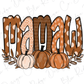 the word autumn surrounded by pumpkins and leaves