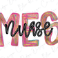 the word "NURSE" written in a stylized, colorful font.
