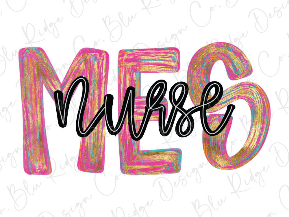 the word "NURSE" written in a stylized, colorful font.