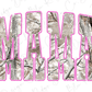 the word "MAMA" in a stylized font, with the letters "M" and "A" being larger and more prominent than the other letters. The background of the letters is a camouflage pattern, which gives the image a nature-inspired or outdoor-themed appearance.