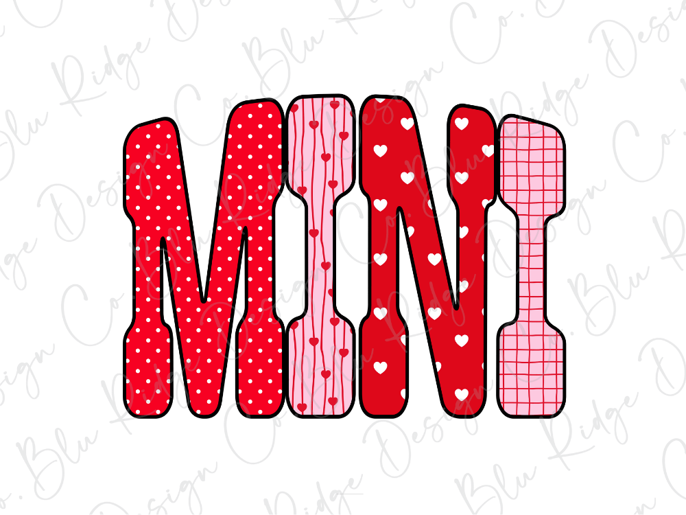 the word "MINI" in a stylized font, with the letters arranged in a way that they appear to be part of a larger design or pattern.