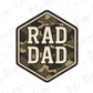 a sticker with the words rad dad on it