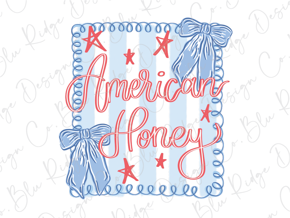 an american honey with a bow on it