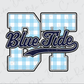 Blue Tide Checkered Graphic T-Shirt