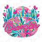 a colorful illustration of a cactus with the word welcome