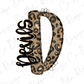 A stylized image of a letter "D" with a leopard print pattern, featuring the word "Dogs" written in cursive script.