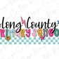 Checkered Retro Long County Schools Graphic T-Shirt