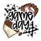 a game day sign with baseball, baseball bat, and stars