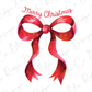 a red bow with merry christmas written on it