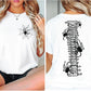 Spooky Spider Spine Skeleton (Back/Pocket Combo) Graphic T-Shirt