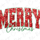 a merry christmas sign with red and green letters