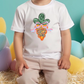 a little boy sitting in front of a bunch of balloons