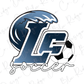 a soccer-themed logo with the letters "L" and "C" prominently displayed, along with a soccer ball.