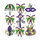 Mardi Gras Coquette King Cake Collage Graphic T-Shirt