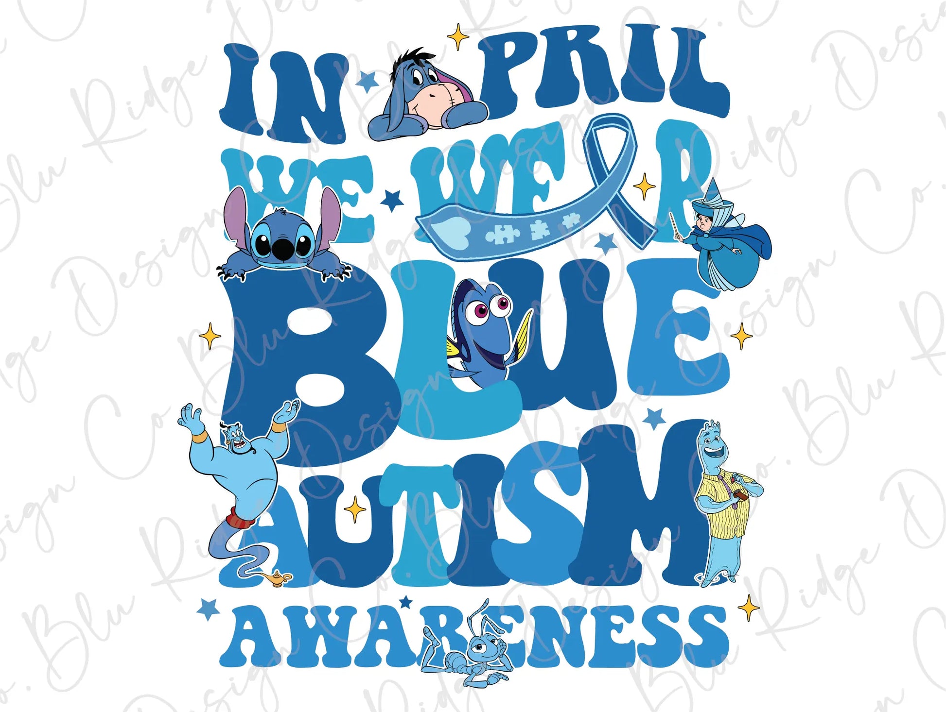 an image of a blue autism shirt