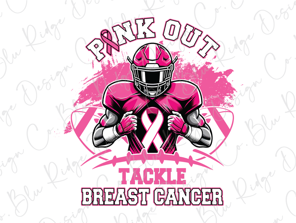 pink out tackle breast cancer t - shirt design