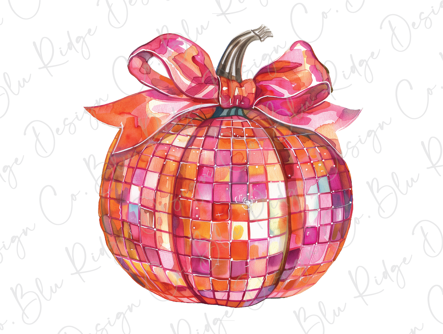 a painting of a colorful pumpkin with a bow