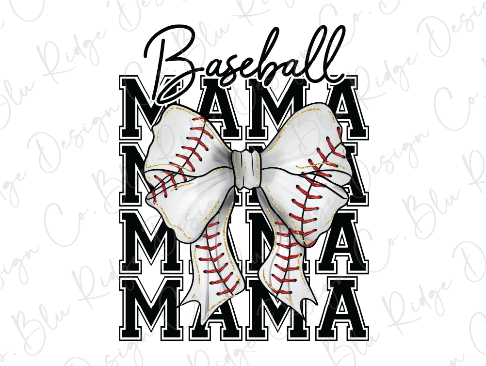 a baseball mom with a bow on it