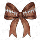 a brown bow with a football on it