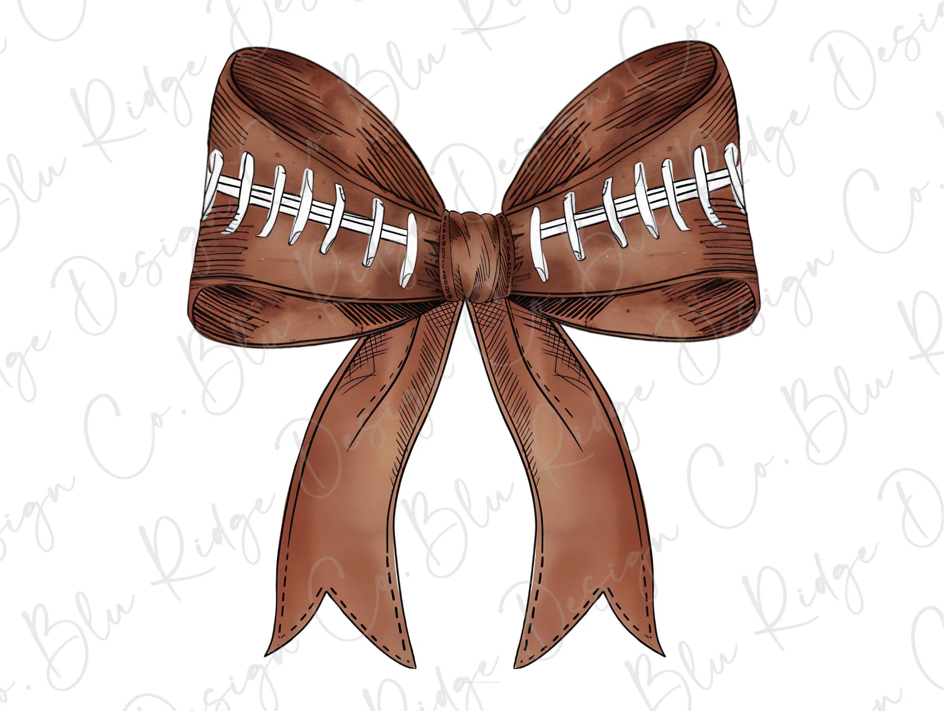 a brown bow with a football on it