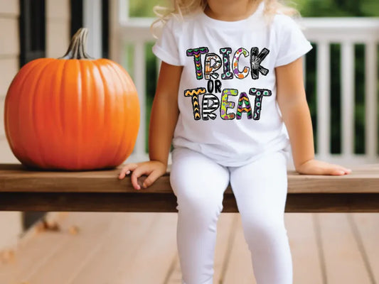 Trick or Treat Cute Kids Halloween Design Graphic T-Shirt