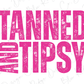 a pink and white sign that says banned tipsy