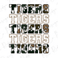 the text "TIGERS TIGERS TIGERS" in a camouflage pattern, with the letters arranged in a vertical format.