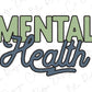 the words mental health written in green and blue