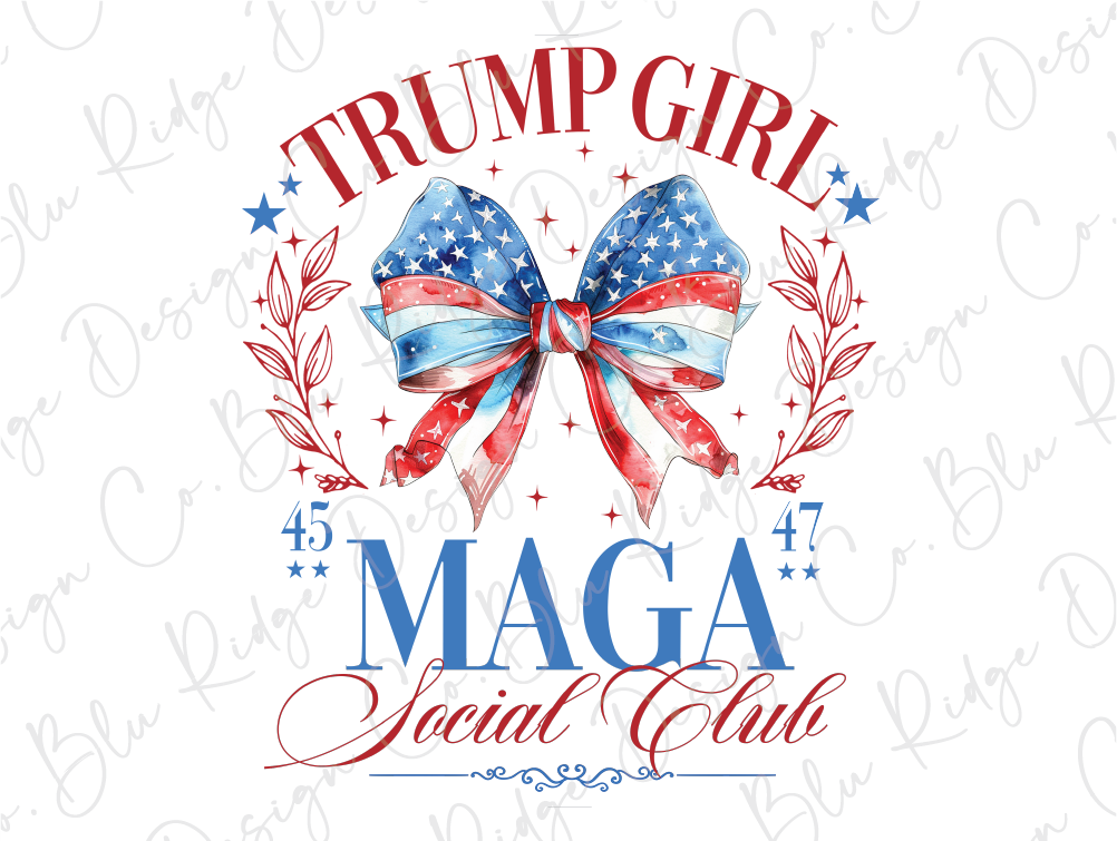 a trump girl shirt with an american flag bow