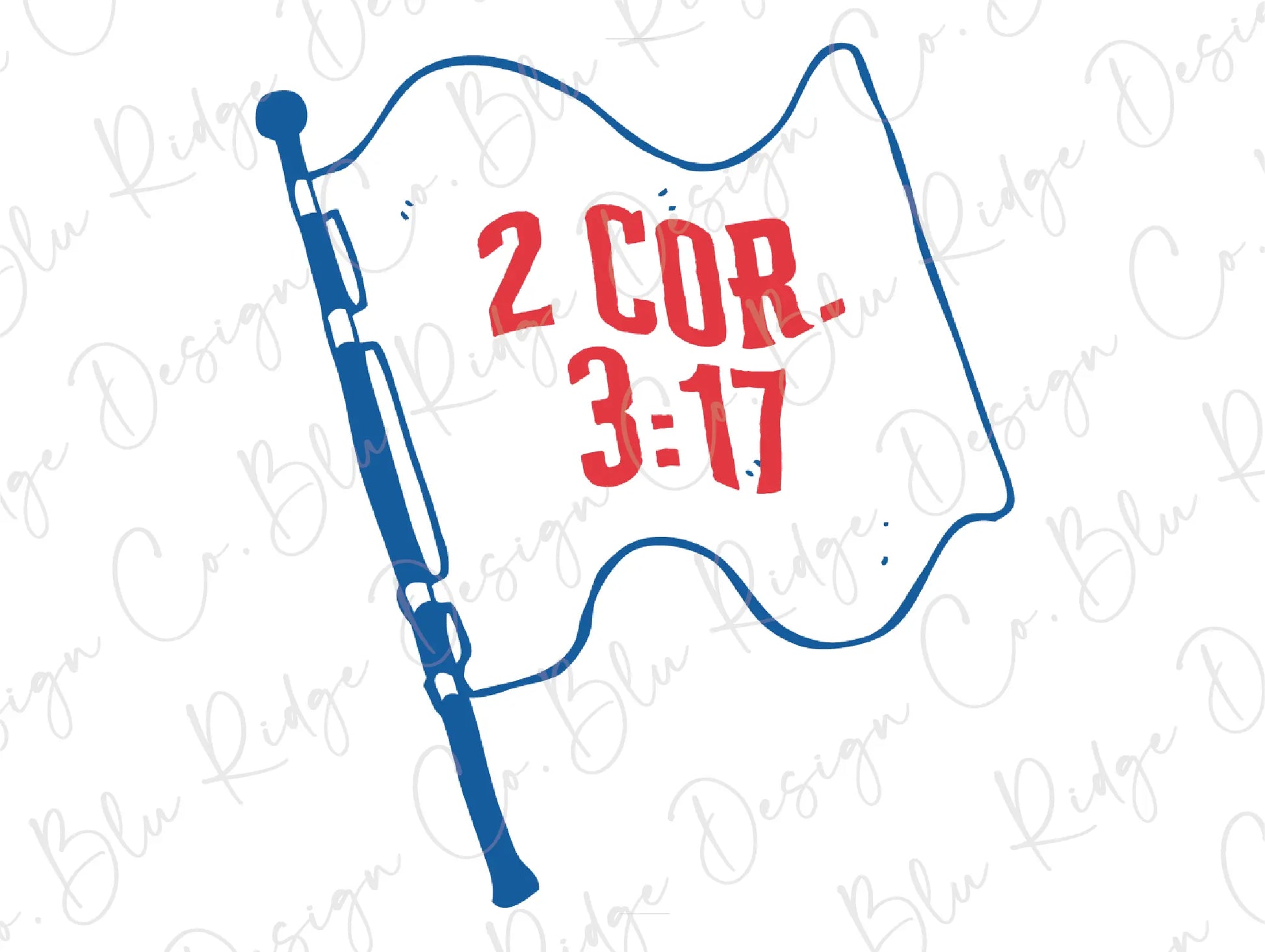 a flag with the words 2 cor 3 - 17 on it