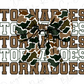 A camouflage bow is prominently displayed in the center of the image, surrounded by the repeated text "TORNADOES" in a stylized font.
