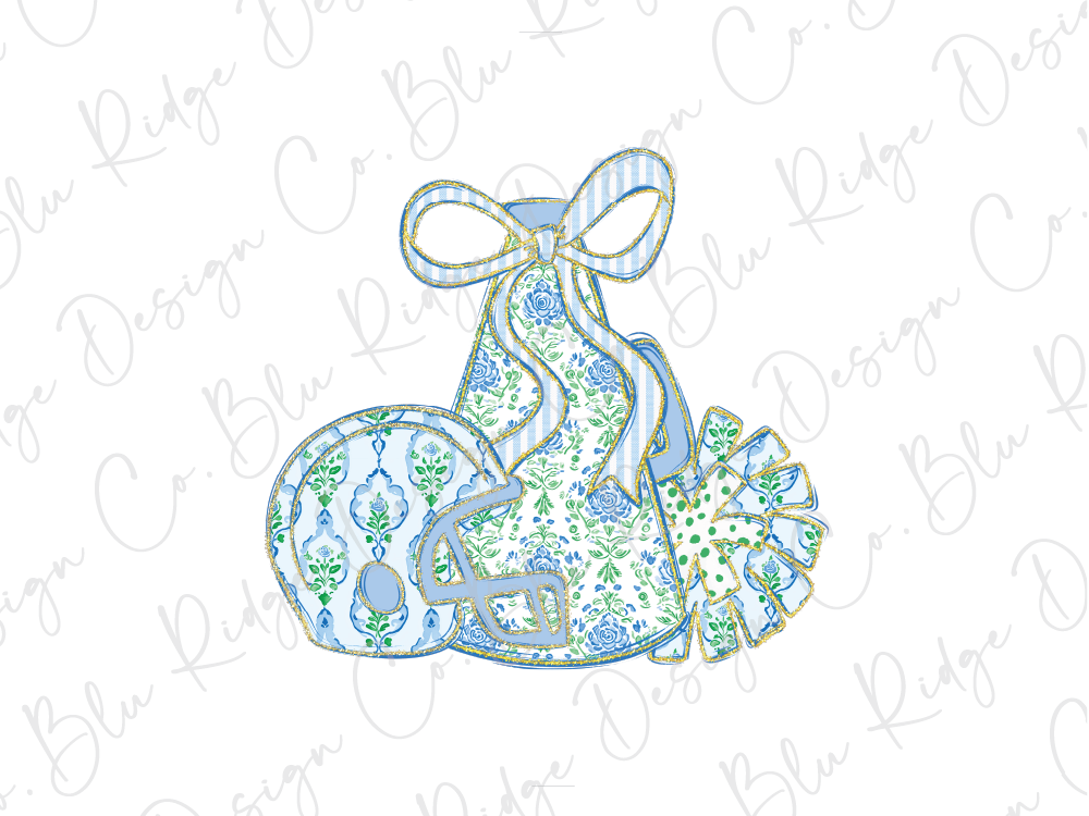 A decorative vase with a bow, a pom pom, and a patterned object, all set against a white background with cursive text.