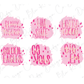 six pink stickers with the words golden eagles on them