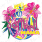 the word softball mama surrounded by flowers and leaves