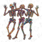 Dancing Faux Rhinestone Skeletons Graphic T-Shirt