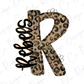 A stylized letter "R" with a leopard print pattern, featuring the word "Rebels" written in cursive script.