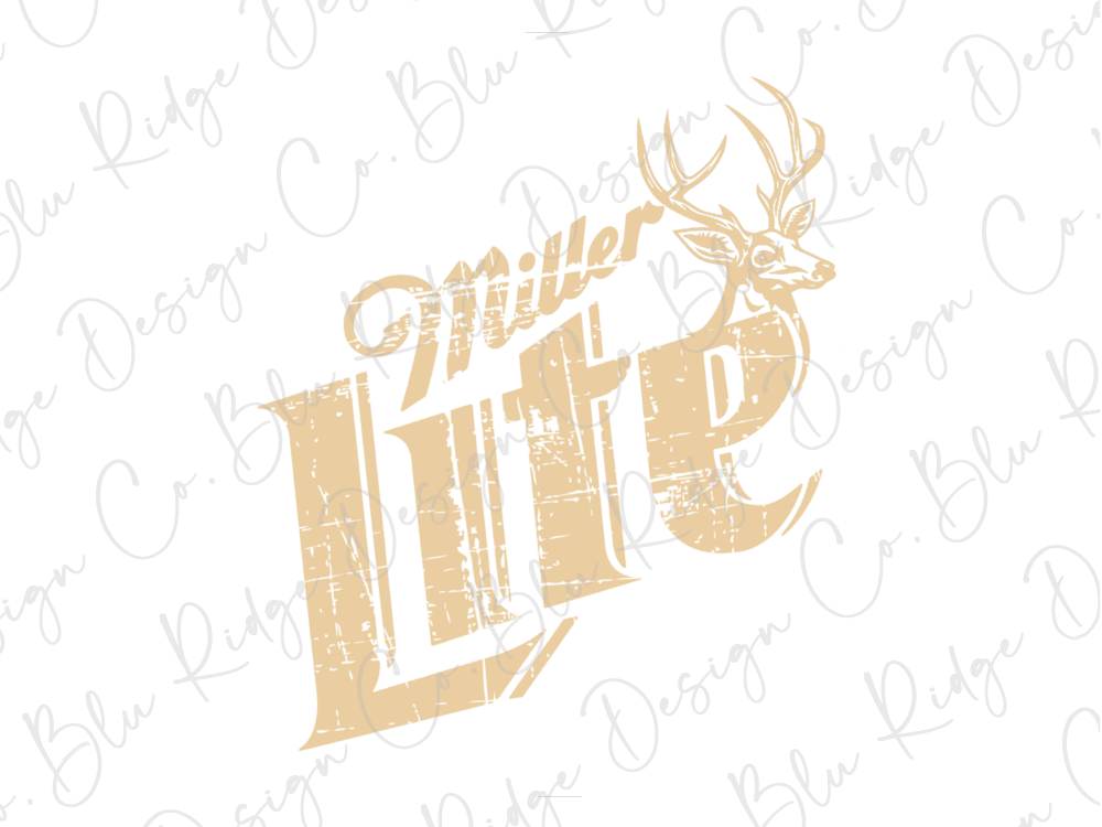 a deer head with the words miller lite on it