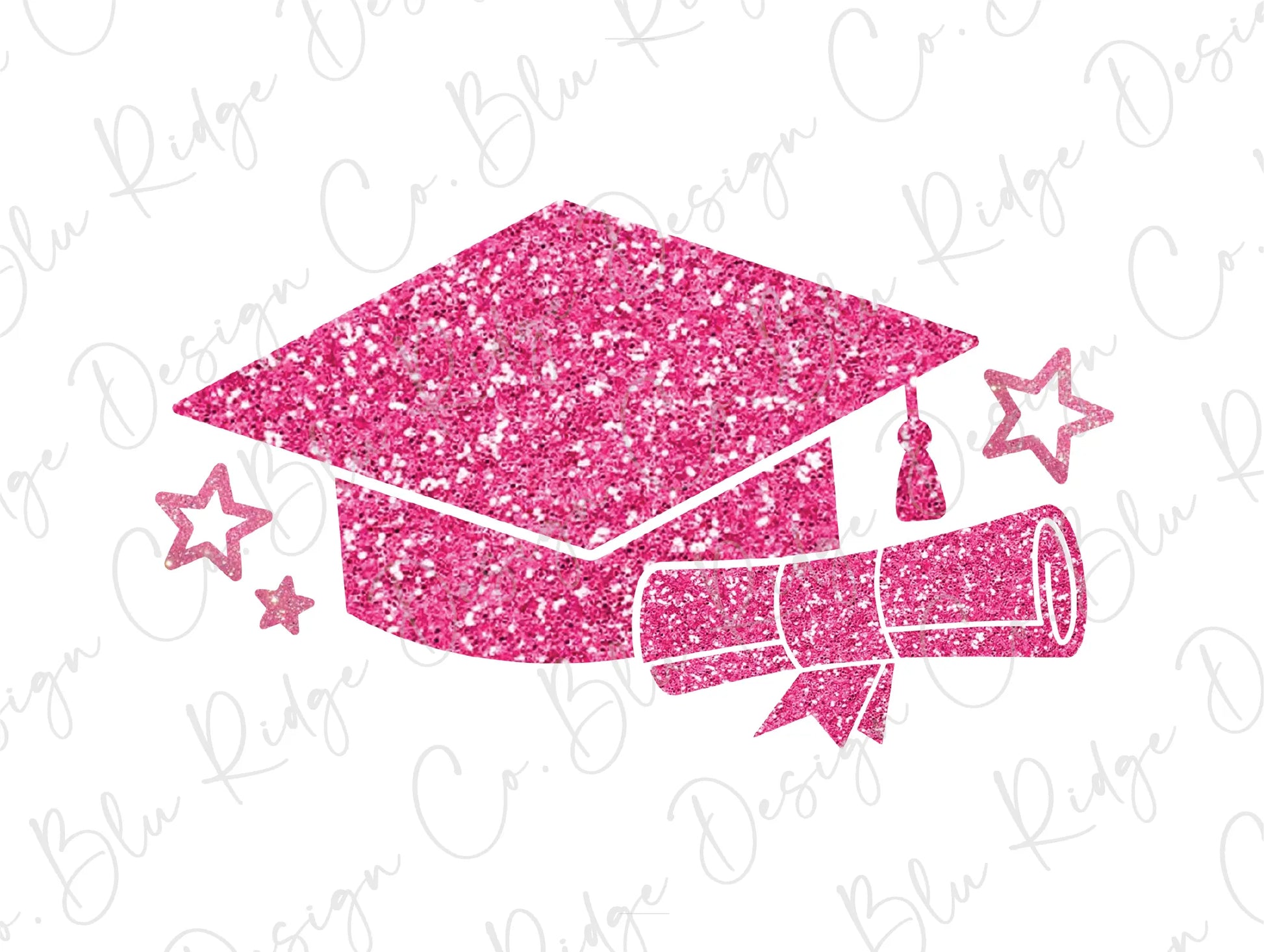 a pink graduation cap with a diploma on it