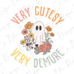 Very Cutesy Very Demure Colorful Halloween Floral Ghost Graphic T-Shirt