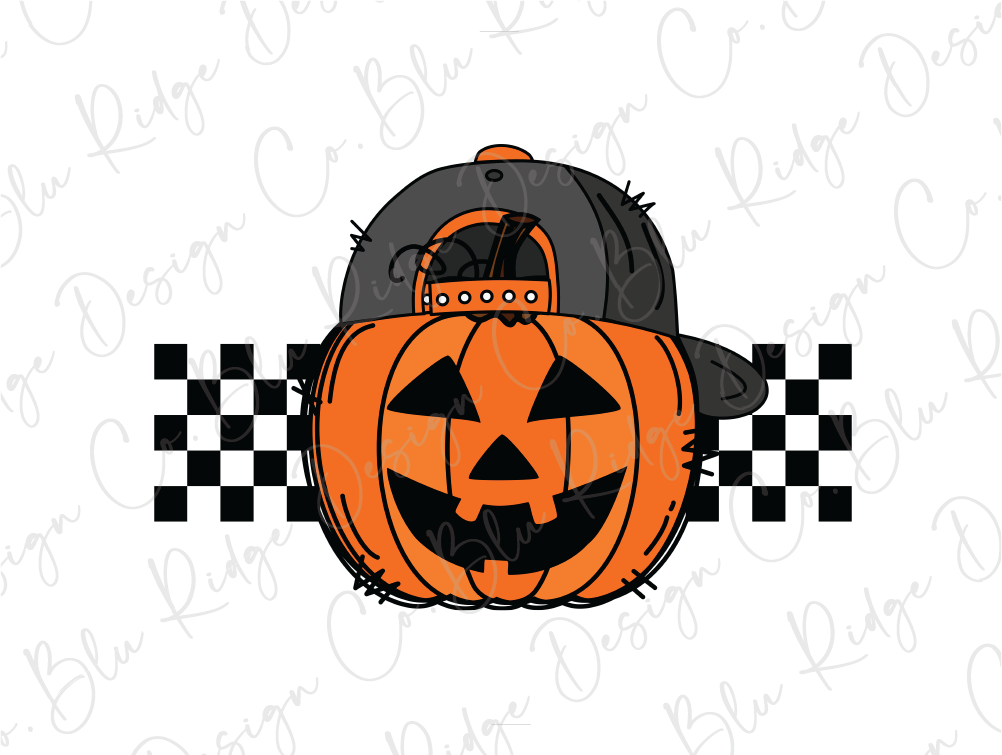 Ballcap Pumpkin Halloween Direct to Film (DTF) Transfer