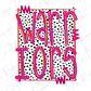 the text "Warriors" in a bold, pink font against a background of black and white polka dots.