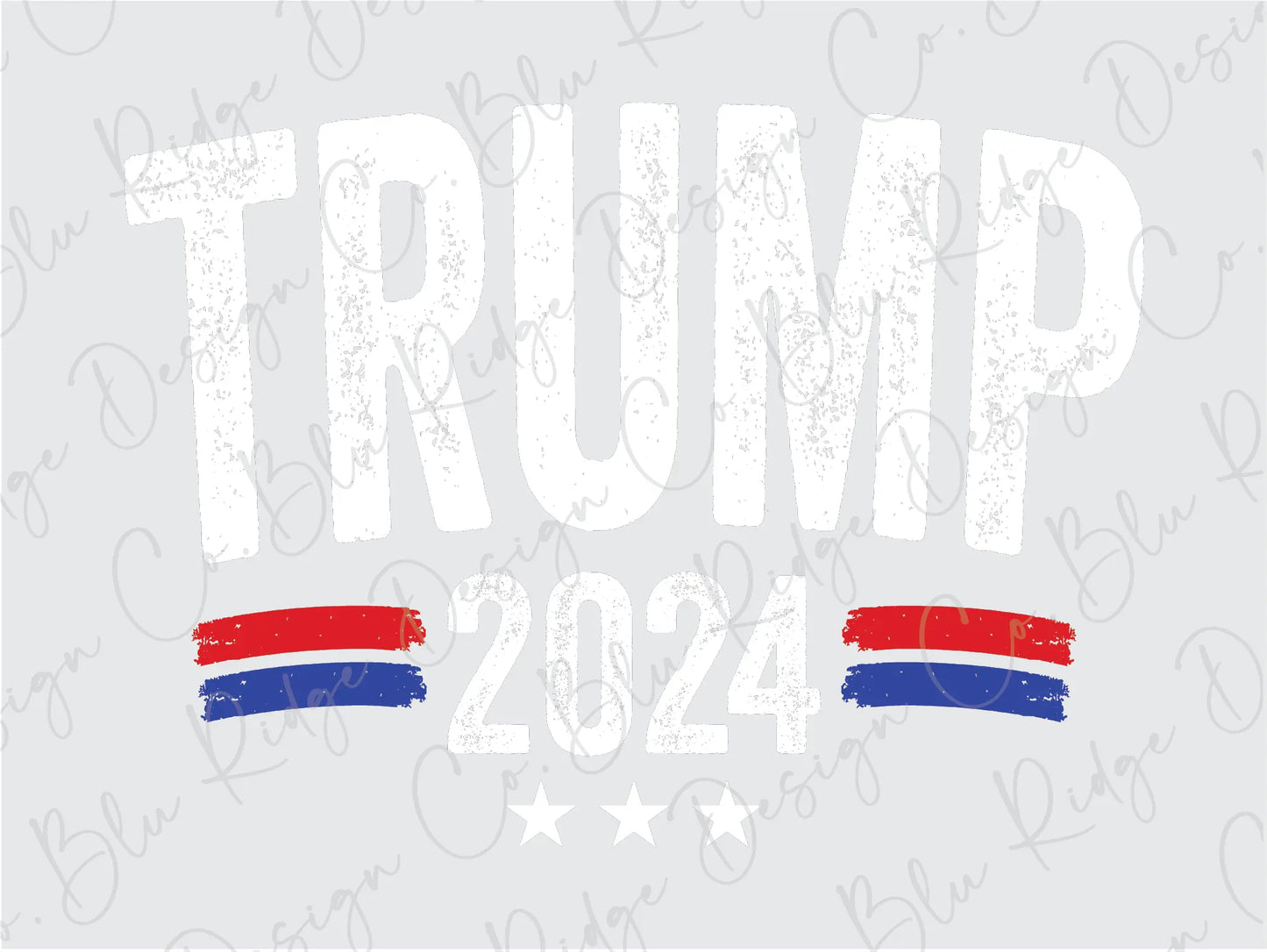 a political poster with the words trump and a red, white, and blue ribbon