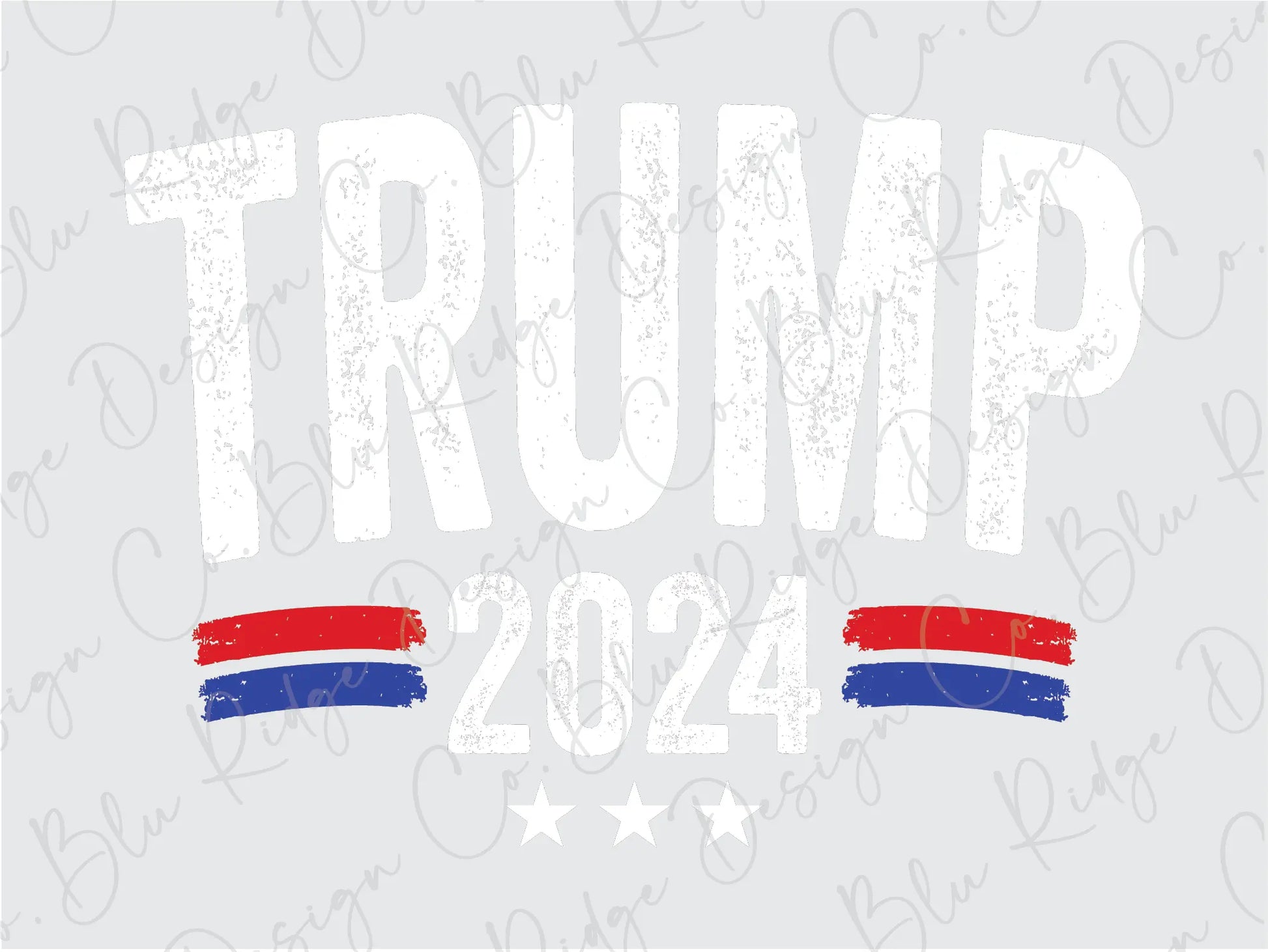 a political poster with the words trump and a red, white, and blue ribbon