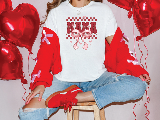 a woman sitting on a stool in front of balloons