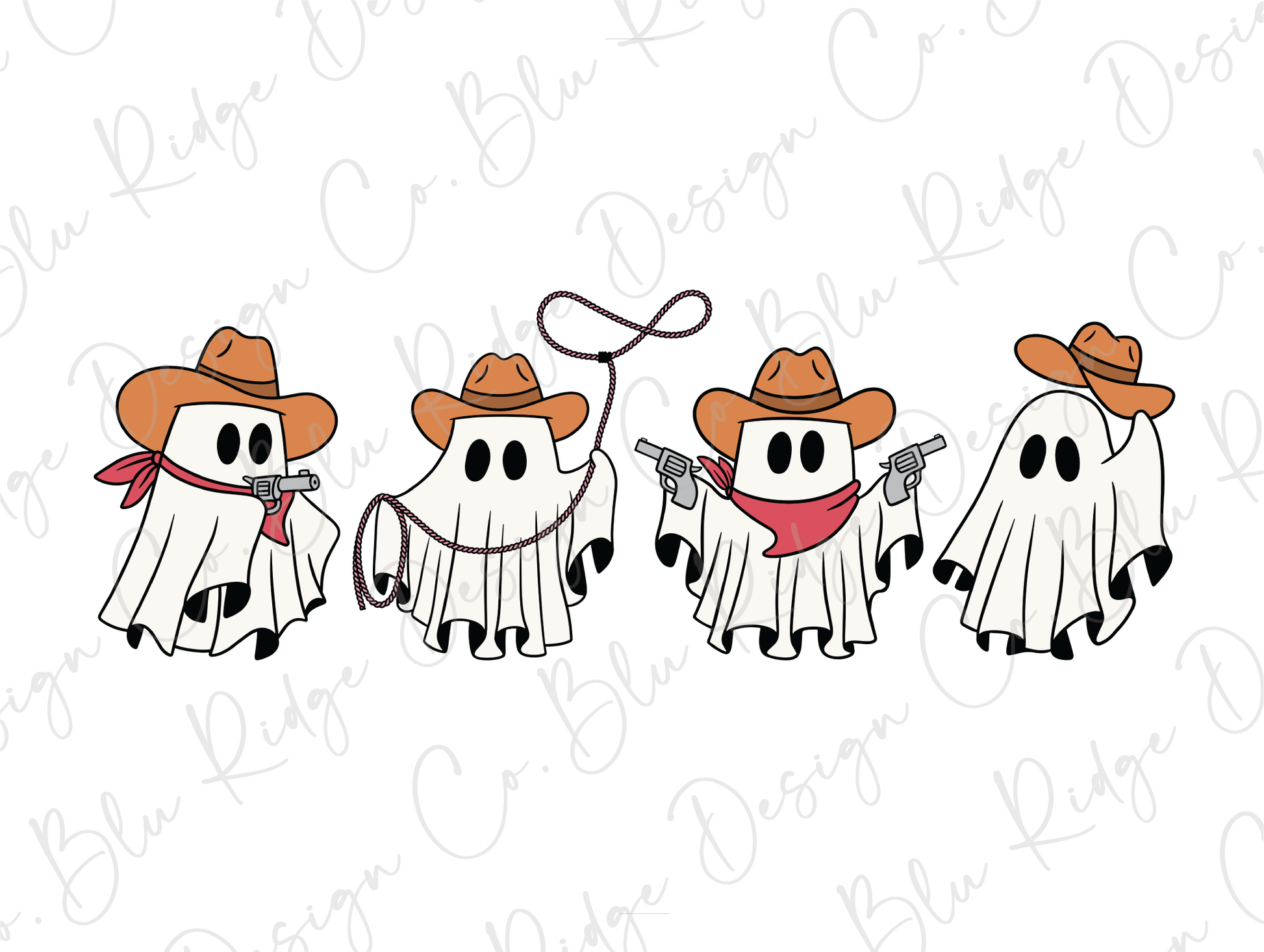 three cartoon characters wearing cowboy hats and holding guns