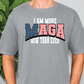 a man wearing a gray shirt that says i am more maga now than ever