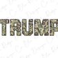 the word trump in camouflage print