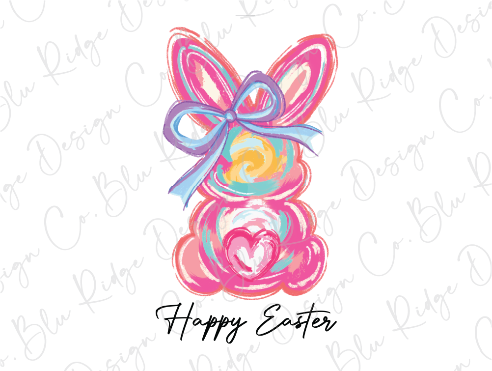 a happy easter bunny with a bow on it's head